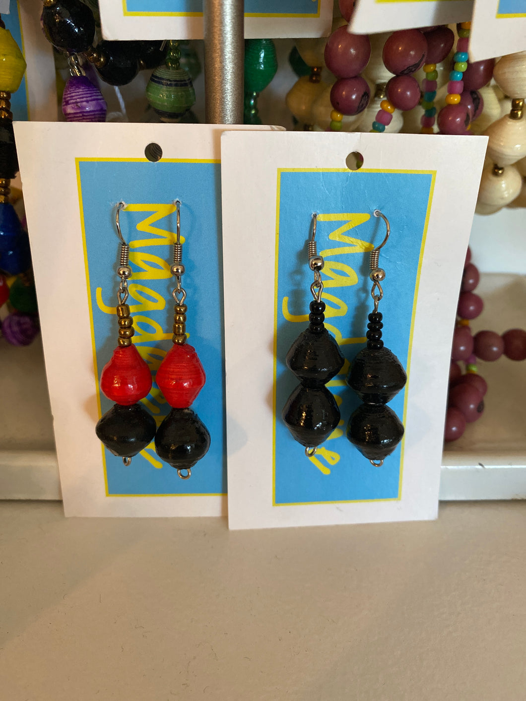 African Earrings Paper Bead