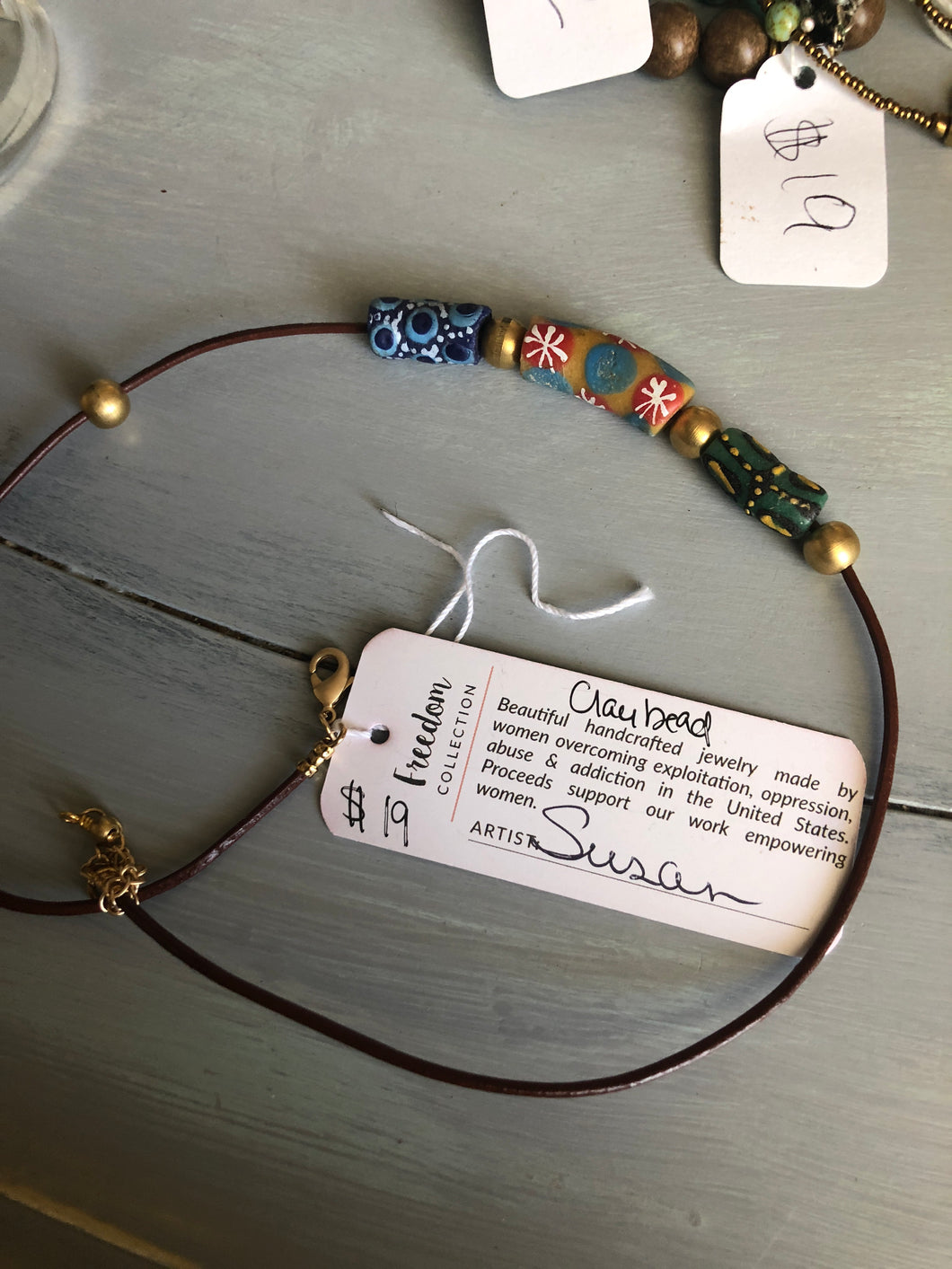 Clay bead necklace