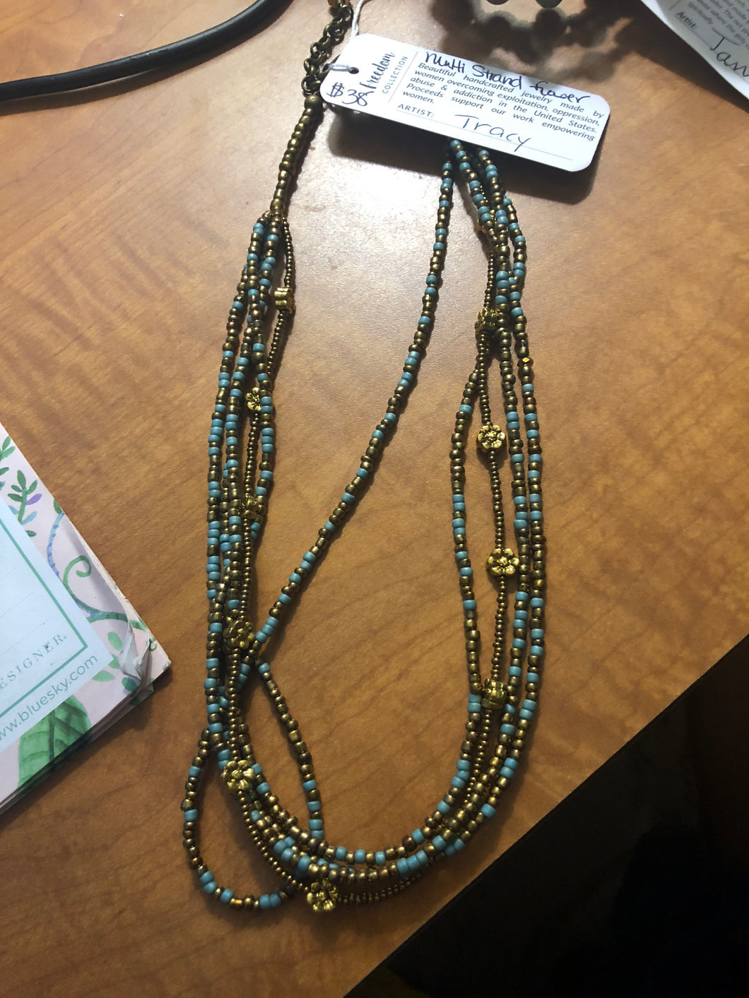 Multi strand flower necklace